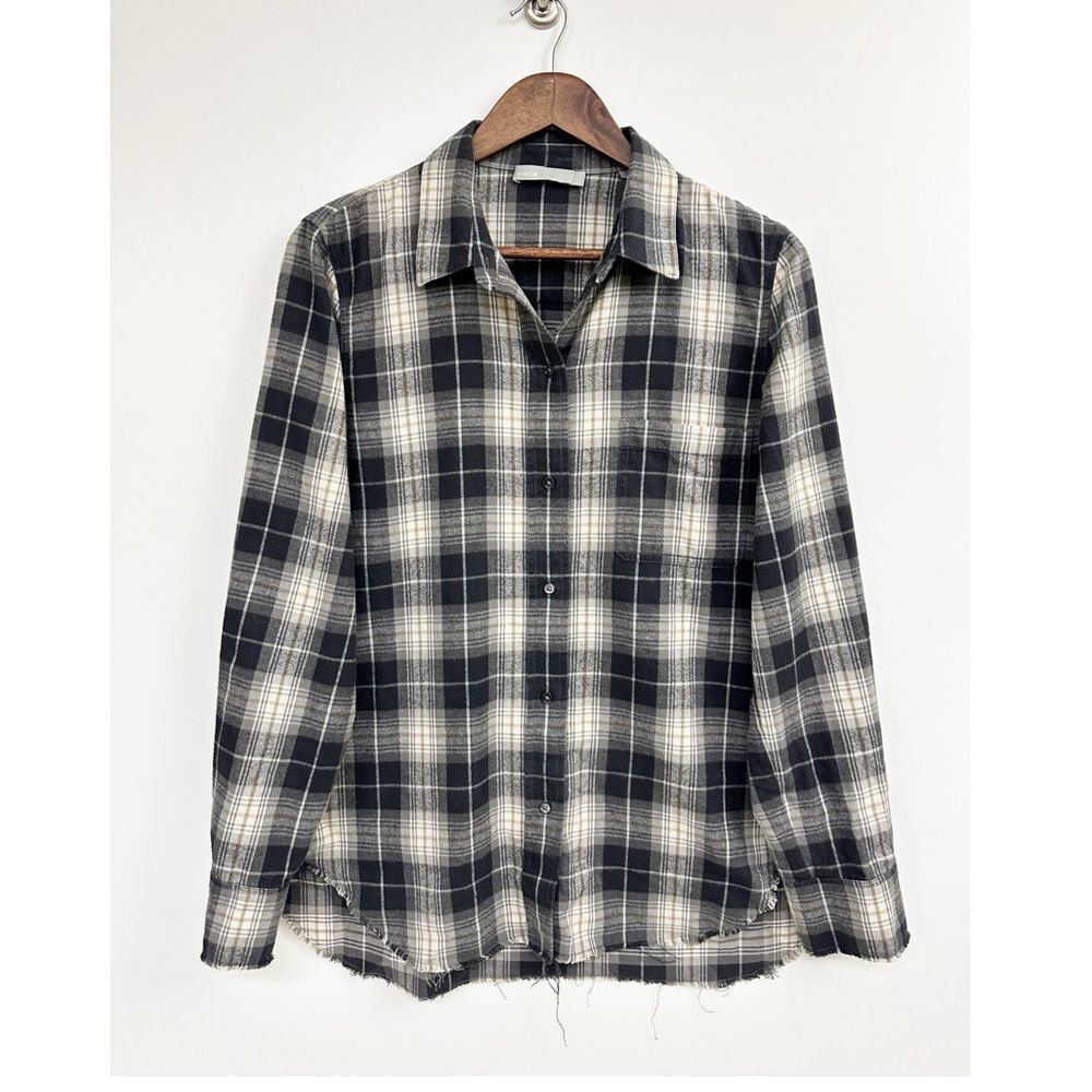 Vince Plaid Button Down Flannel Shirt Women’s Size Large
